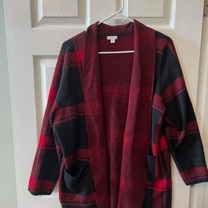 J. Jill red and black plaid sweater